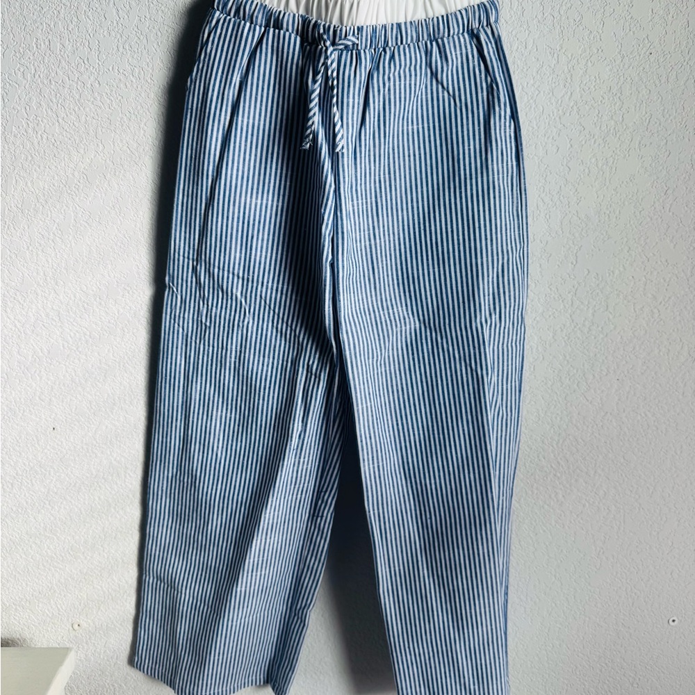 SHEIN Kids Blue Striped Casual Pants